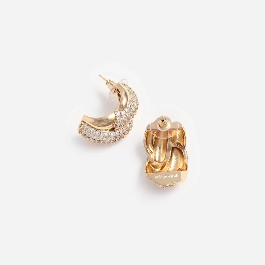Gold Crystal Knot Earrings Gold Crystal Knot Earrings