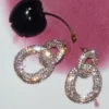 Gold Crystal Link Earrings