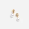 Gold Crystal Pearl Earrings Gold Crystal Pearl Earrings