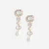 Gold Crystal Pearl Tiered Earrings Gold Crystal Pearl Tiered Earrings