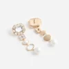 Gold Crystal Pearl Tiered Earrings Gold Crystal Pearl Tiered Earrings