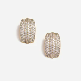 Gold Crystal Ridged Earrings Gold Crystal Ridged Earrings