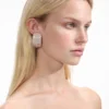 Gold Crystal Ridged Earrings