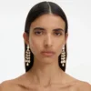 Gold Crystal Tiered Droplet Earrings Gold Crystal Tiered Droplet Earrings