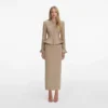 Gold Crystal Trim Knit Midi Dress Gold Crystal Trim Knit Midi Dress
