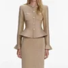 Gold Crystal Trim Knit Midi Dress Gold Crystal Trim Knit Midi Dress
