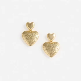 Gold Double Heart Earring