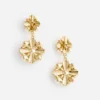 Gold Encrusted Tiered Earrings