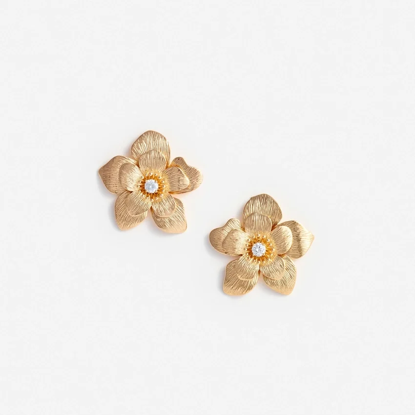 Gold Flower Earrings Gold Flower Earrings