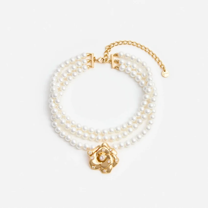 Gold Flower Pearl Choker Gold Flower Pearl Choker