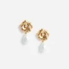 Gold Flower Pearl Earrings Gold Flower Pearl Earrings