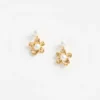 Gold Flower Pearl Jacket Earrings Gold Flower Pearl Jacket Earrings