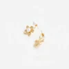 Gold Flower Pearl Jacket Earrings Gold Flower Pearl Jacket Earrings