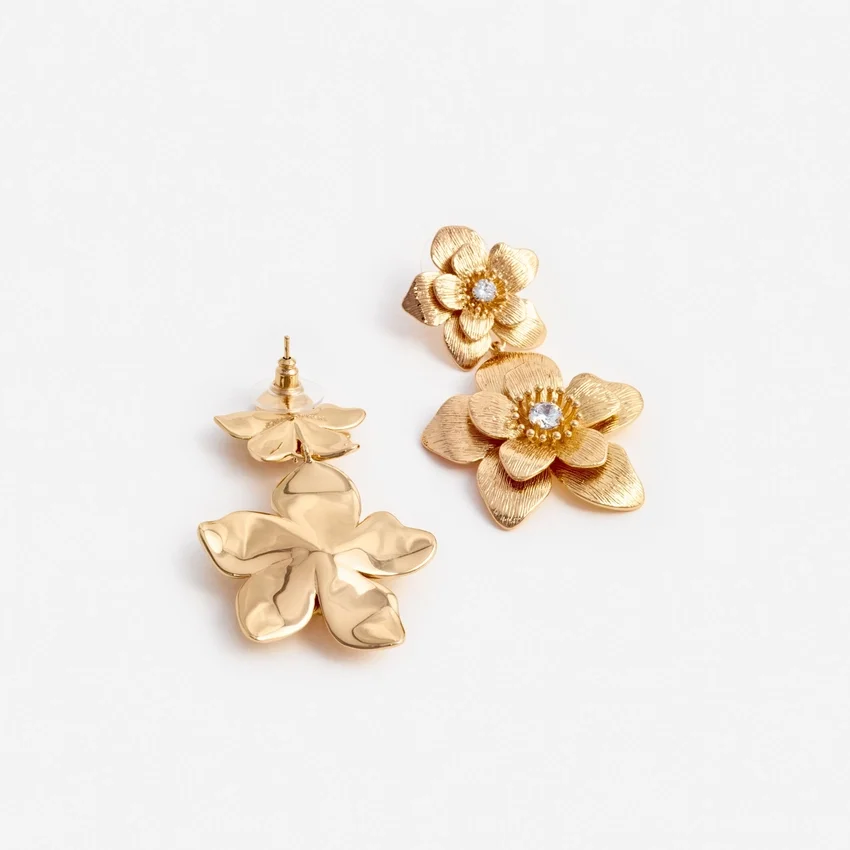 Gold Flower Tiered Earrings Gold Flower Tiered Earrings