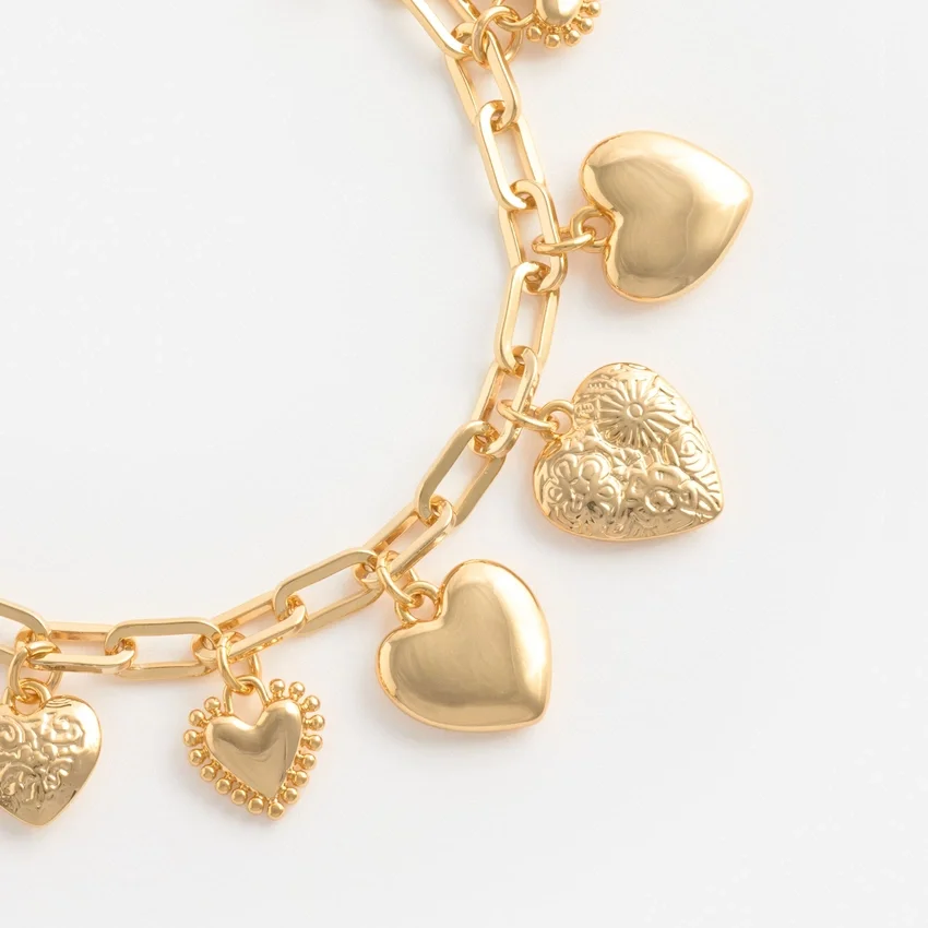 Gold Heart Charm Bracelet Gold Heart Charm Bracelet