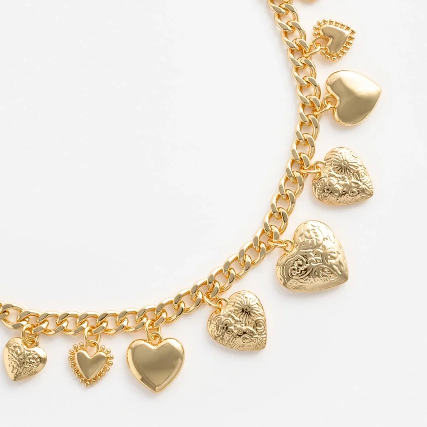 Gold Heart Charm Necklace Gold Heart Charm Necklace