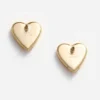 Gold Heart Ridged Earrings