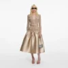 Gold Knit Taffeta Midi Dress Gold Knit Taffeta Midi Dress