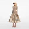 Gold Knit Taffeta Midi Dress Gold Knit Taffeta Midi Dress
