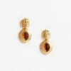 Gold Knot Tiered Amber Earrings Gold Knot Tiered Amber Earrings