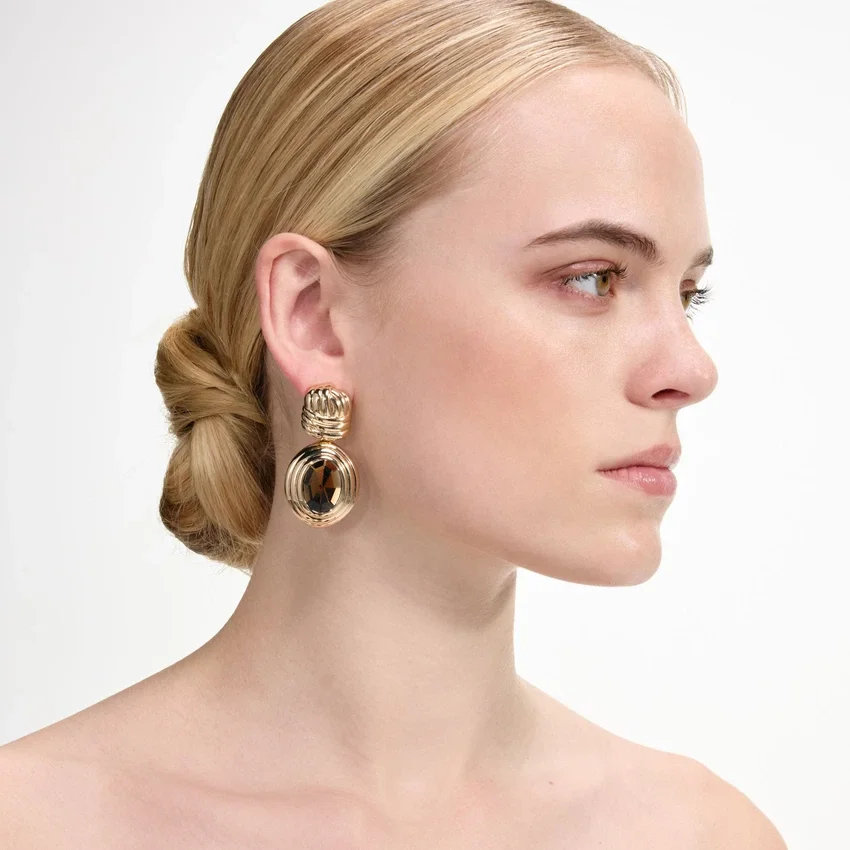 Gold Knot Tiered Amber Earrings Gold Knot Tiered Amber Earrings