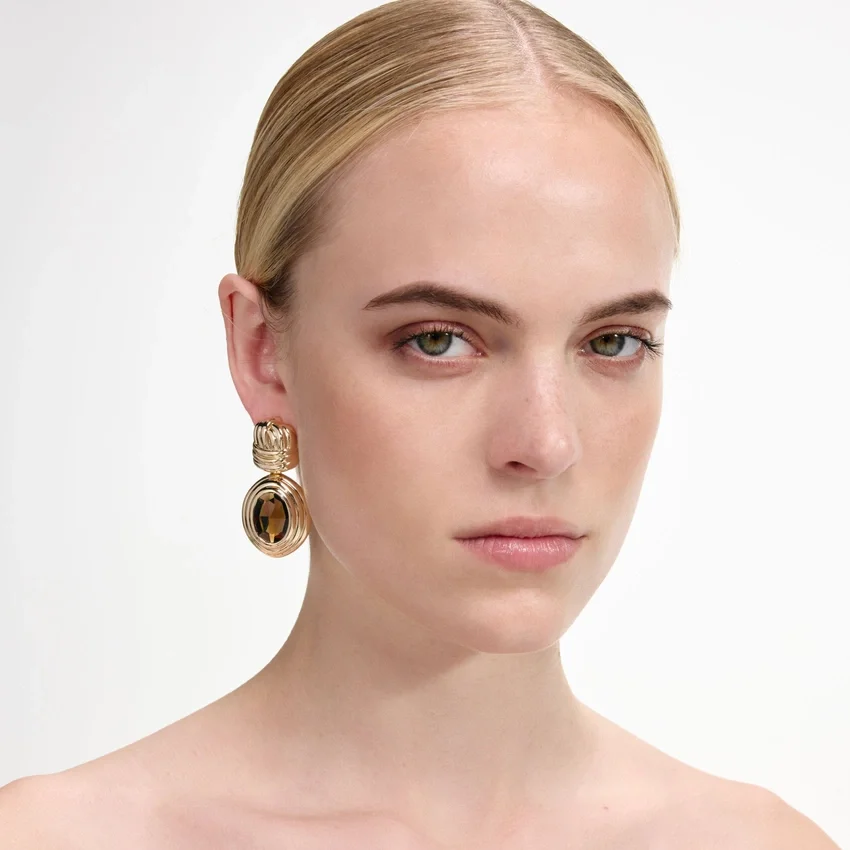 Gold Knot Tiered Amber Earrings Gold Knot Tiered Amber Earrings