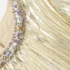 Gold Metallic Chiffon Feather Dress Gold Metallic Chiffon Feather Dress