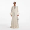 Gold Metallic Feather Maxi Dress Gold Metallic Feather Maxi Dress