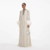 Gold Metallic Feather Maxi Dress Gold Metallic Feather Maxi Dress