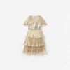 Gold Metallic Tiered Dress Gold Metallic Tiered Dress