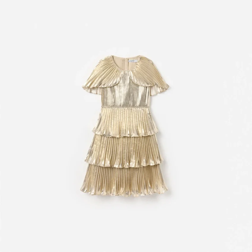 Gold Metallic Tiered Dress Gold Metallic Tiered Dress