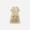 Gold Metallic Tiered Dress Gold Metallic Tiered Dress