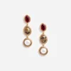 Gold Multi Three Tiered Earrings Gold Multi Three Tiered Earrings
