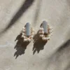 Gold Pearl Cluster Earrings Gold Pearl Cluster Earrings