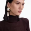 Gold Pearl Crystal Bar Earrings Gold Pearl Crystal Bar Earrings