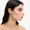 Gold Pearl Drop Hoop Earrings Gold Pearl Drop Hoop Earrings