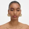 Gold Pearl Flower Earrings Gold Pearl Flower Earrings