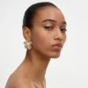 Gold Pearl Flower Earrings Gold Pearl Flower Earrings