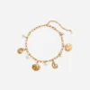 Gold Pearl Shell Charm Necklace Gold Pearl Shell Charm Necklace