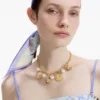 Gold Pearl Shell Charm Necklace Gold Pearl Shell Charm Necklace