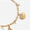 Gold Pearl Shell Charm Necklace Gold Pearl Shell Charm Necklace