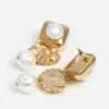 Gold Pearl Shell Earrings Gold Pearl Shell Earrings