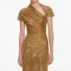 Gold Rhinestone Drape Maxi Dress Gold Rhinestone Drape Maxi Dress