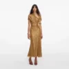 Gold Rhinestone Drape Midi Dress Gold Rhinestone Drape Midi Dress