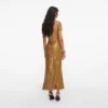 Gold Rhinestone Drape Midi Dress Gold Rhinestone Drape Midi Dress