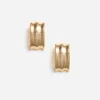 Gold Ridged Earrings