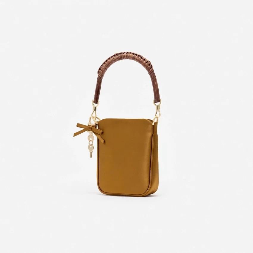 Gold Satin Mini Tote Bag Gold Satin Mini Tote Bag