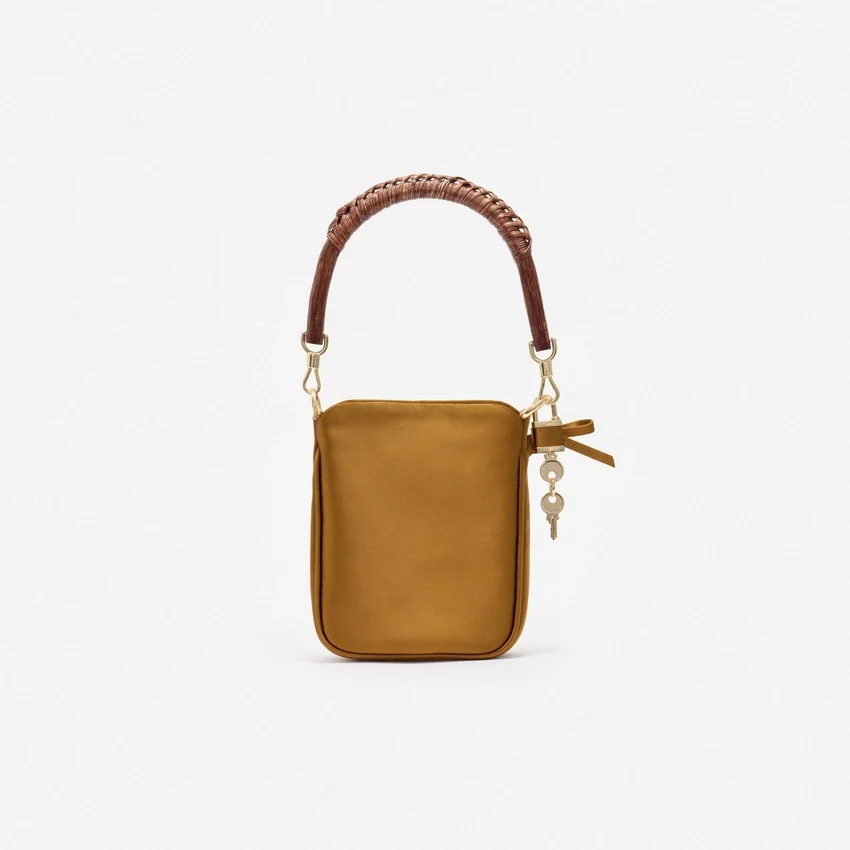 Gold Satin Mini Tote Bag Gold Satin Mini Tote Bag