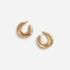 Gold Sculpted Hoop Earrings Gold Sculpted Hoop Earrings