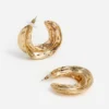 Gold Sculpted Hoop Earrings Gold Sculpted Hoop Earrings